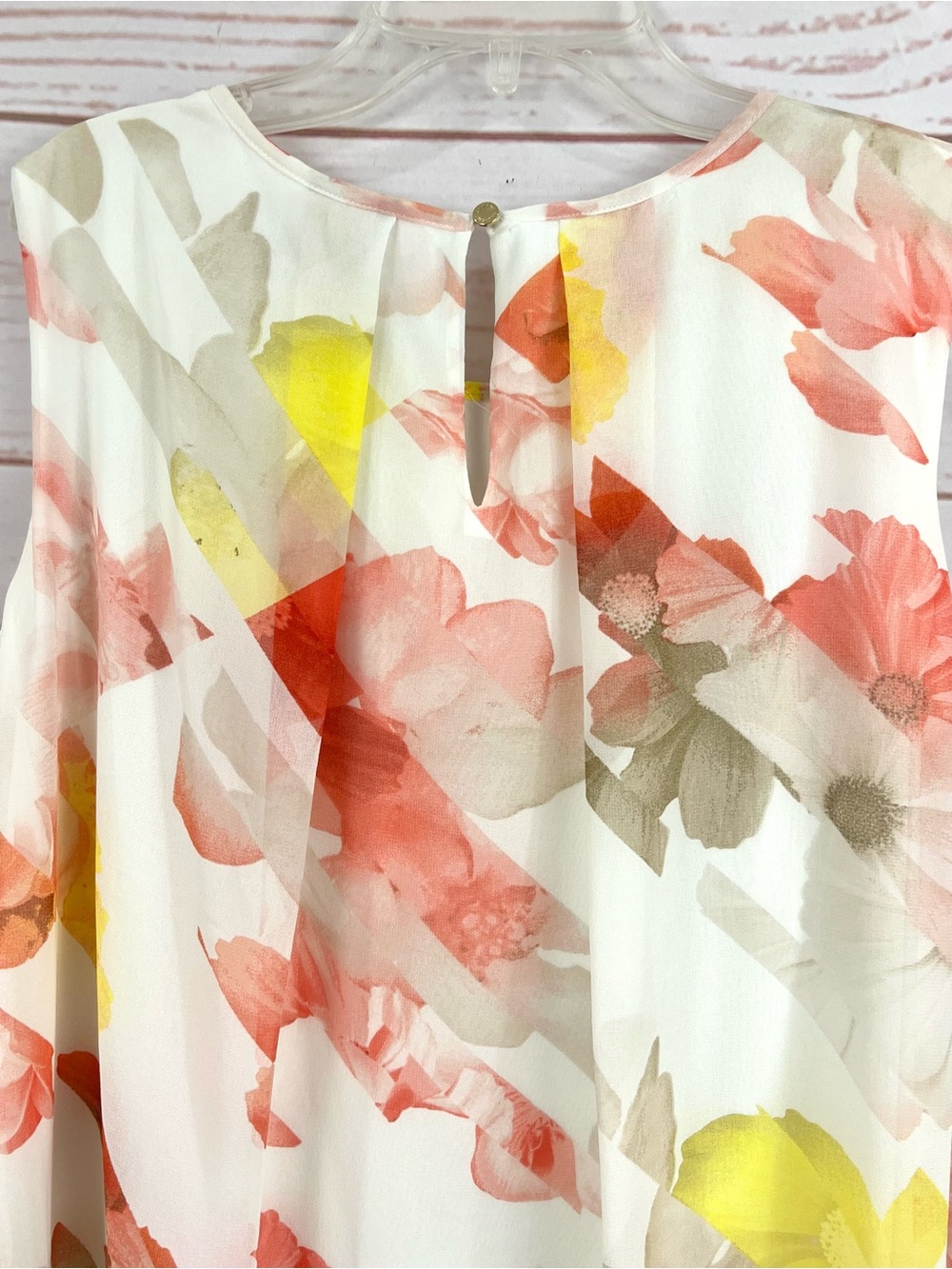 NWT Calvin Klein Floral Chiffon Trapeze Swing Mini Dress - Picture 7 of 11